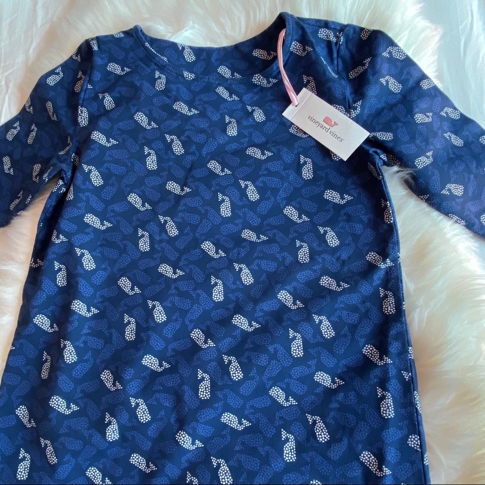 VINEYARD VINES Girl’s Blue Polka Dot Whale Dress